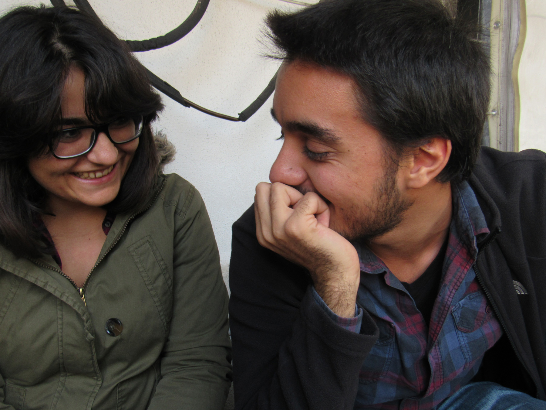 Sila Kaymak (left) and Ali Deniz Esen, activists and members of the SDGF. 